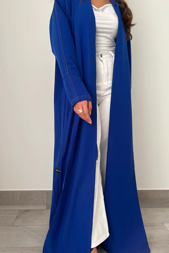 Blue abaya with thread work