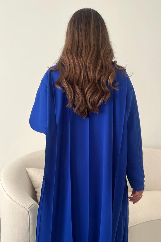 Blue abaya with thread work