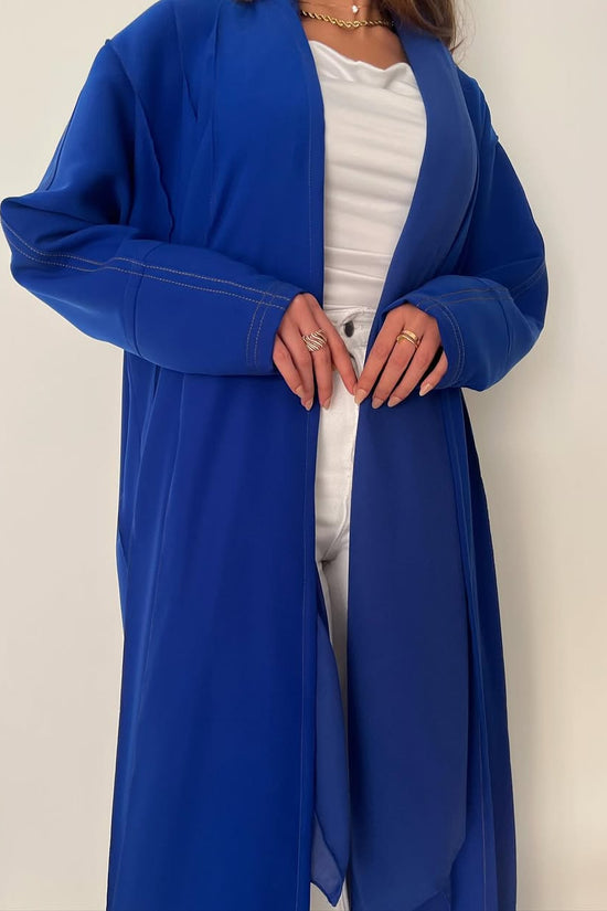 Blue abaya with thread work