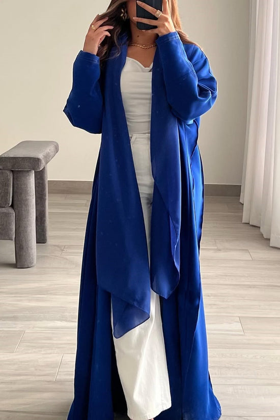 Blue abaya with thread work