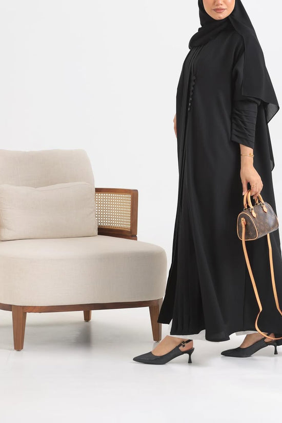 Black Crepe pattern details Abaya