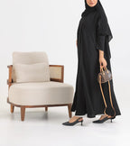 Black Crepe pattern details Abaya