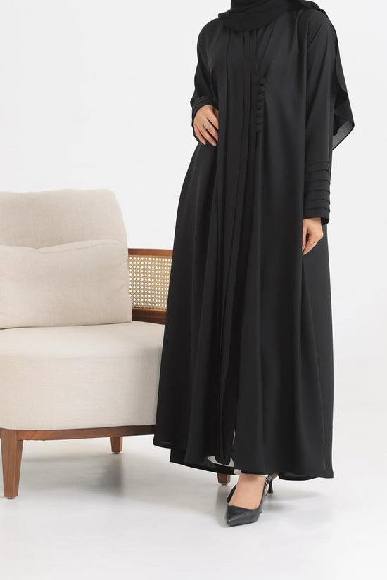 Black Crepe pattern details Abaya