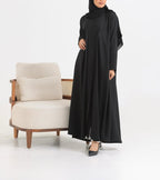 Black Crepe pattern details Abaya