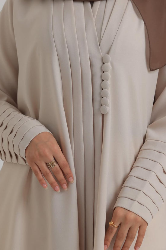 Beige Crepe pattern details Abaya