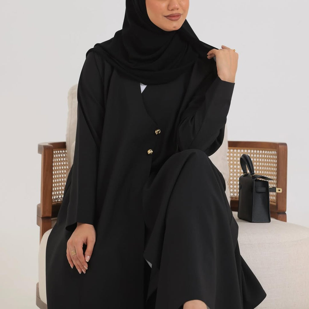 Black Crepe Cloche Abaya