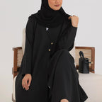 Black Crepe Cloche Abaya
