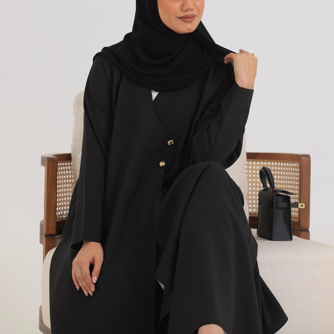 Black Crepe Cloche Abaya