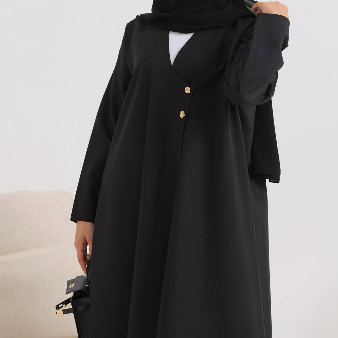 Black Crepe Cloche Abaya
