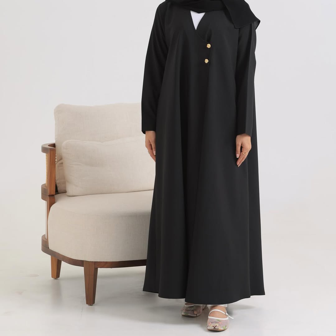 Black Crepe Cloche Abaya