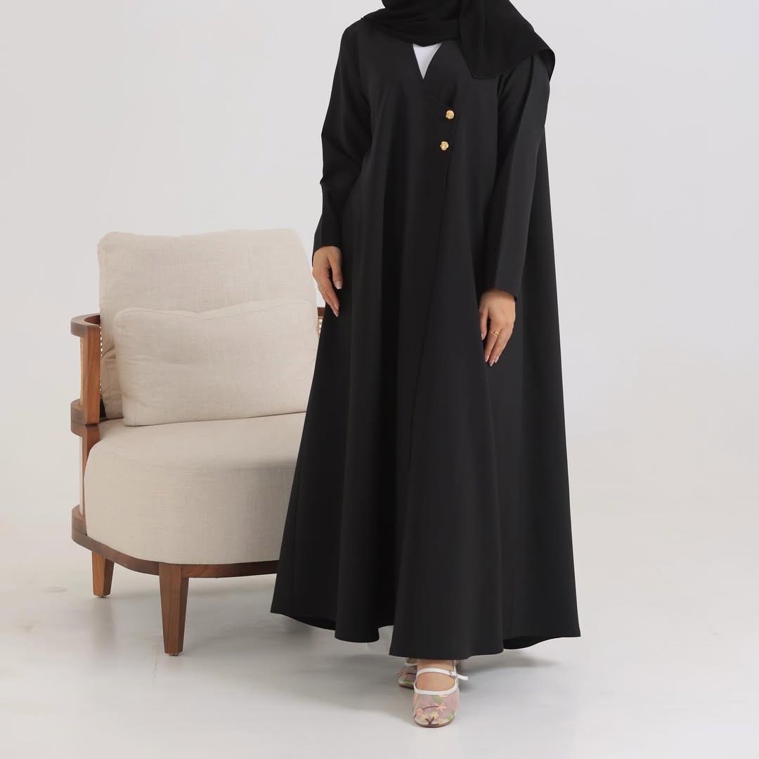 Black Crepe Cloche Abaya
