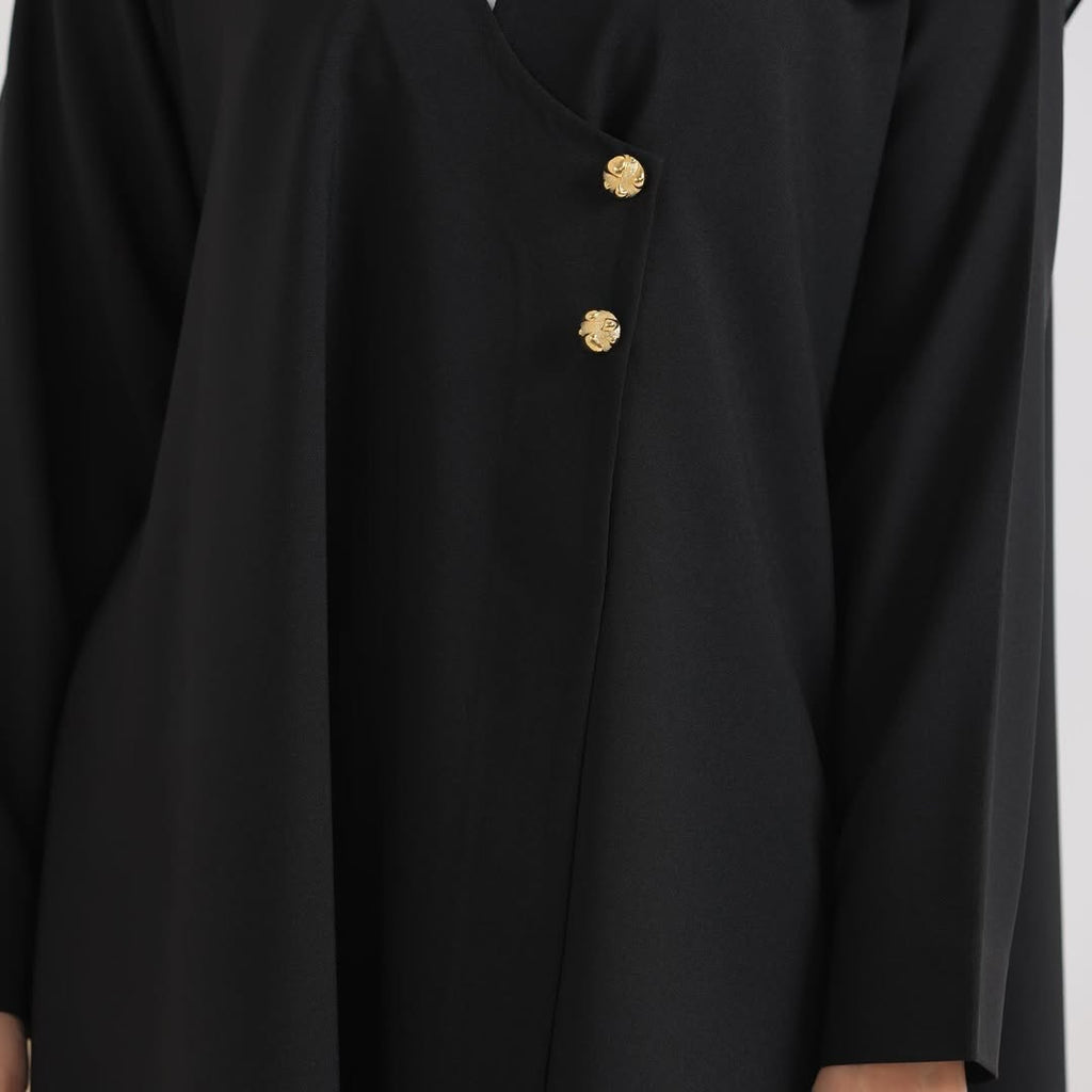 Black Crepe Cloche Abaya
