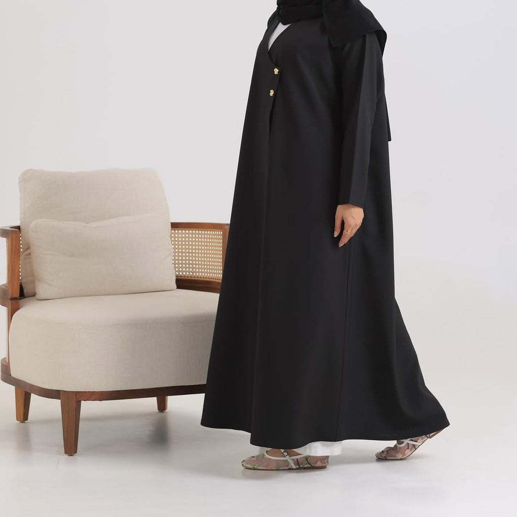 Black Crepe Cloche Abaya