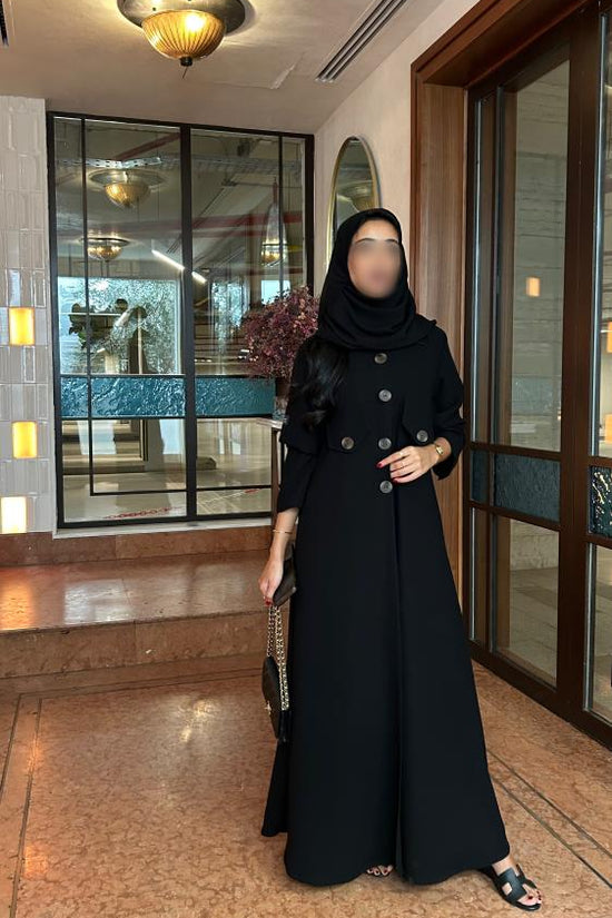Black Coat Design with button details