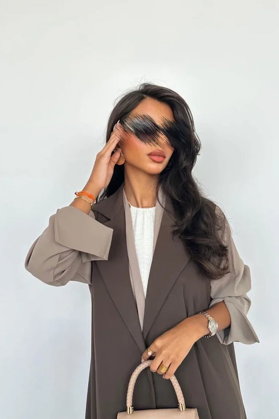 Brown Blazer Abaya with Shaila