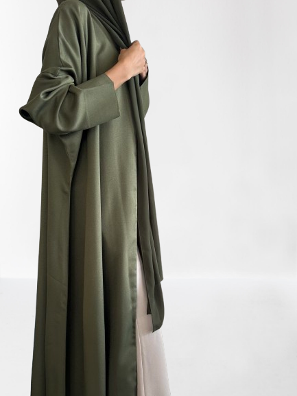 Olive A cut Abaya with Shaila