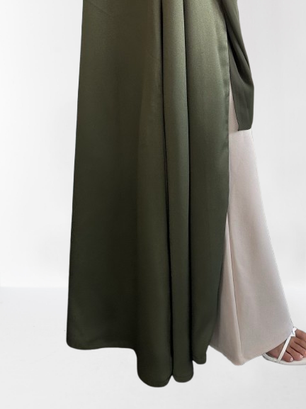 Olive A cut Abaya with Shaila