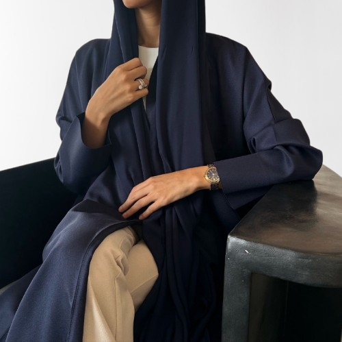 Blue A cut Abaya with Shaila