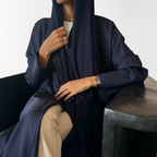 Blue A cut Abaya with Shaila