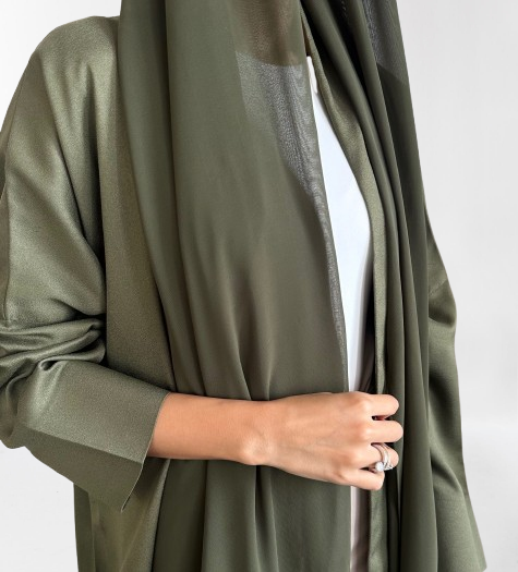 Olive A cut Abaya with Shaila
