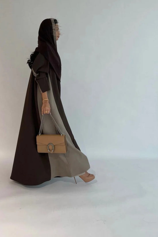 Double Tone Abaya - Brown