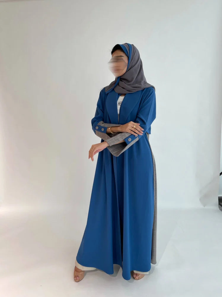 Double Tone Abaya - Blue