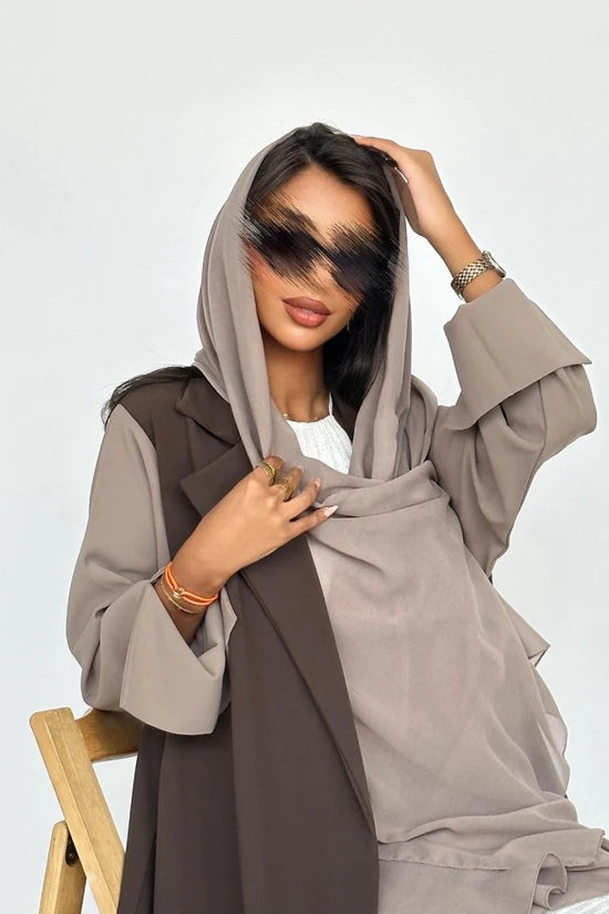 Brown Blazer Abaya with Shaila
