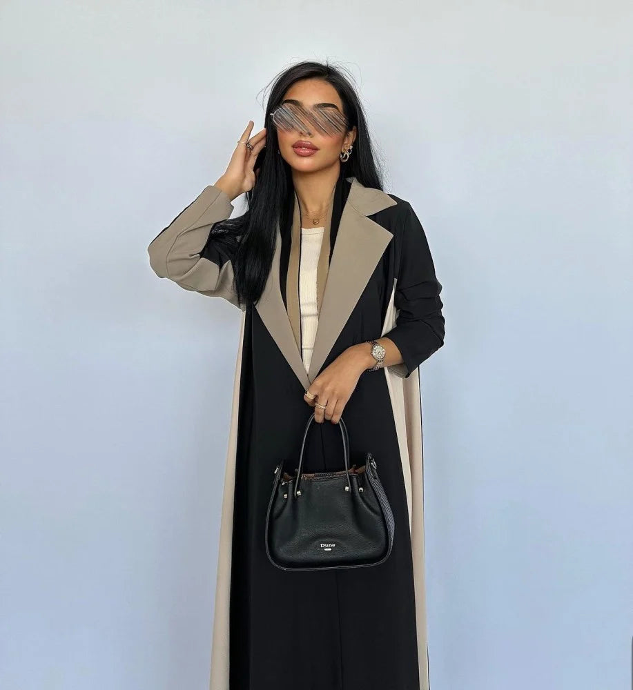 Black & Brown Blazer Abaya