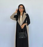 Black & Brown Blazer Abaya