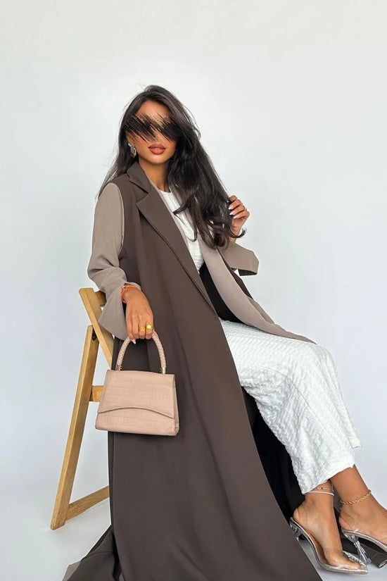 Brown Blazer Abaya with Shaila
