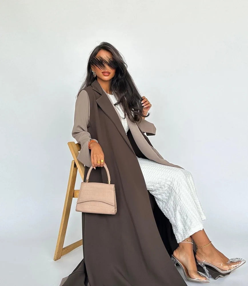 Brown Blazer Abaya with Shaila